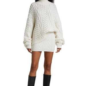 Alice+Olivia Cable Knit Mini Skirt in Cream